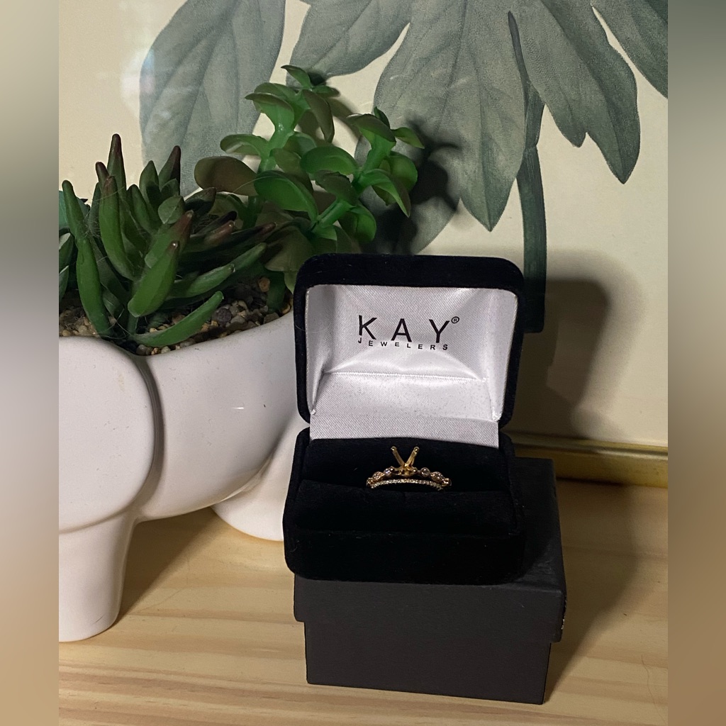 Kay Jewelers Gold Semi Mount Engagement Ring & Wedding Band